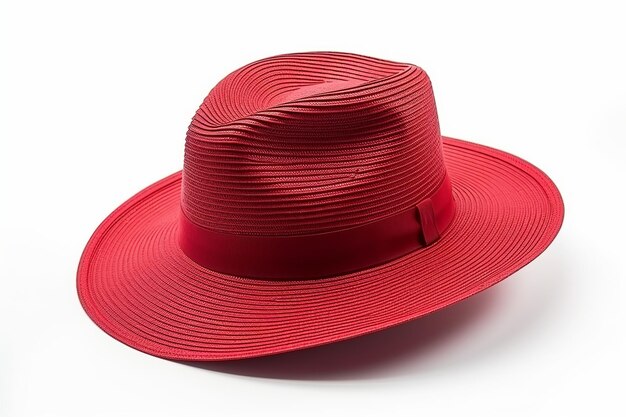 Foto ilustración de sombrero de playa femenino sombrero rojo sombrero panameño vintage mujer generativo ai