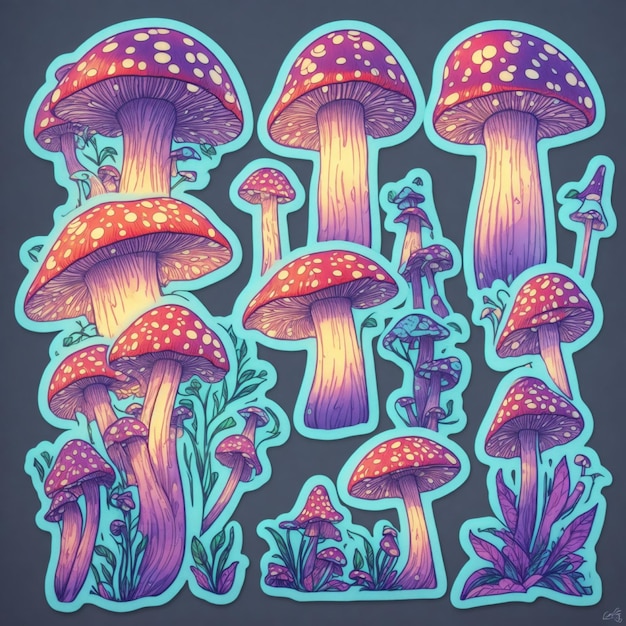 Ilustración de stock sin derechos de autor de Mushroom Forest Fantasy