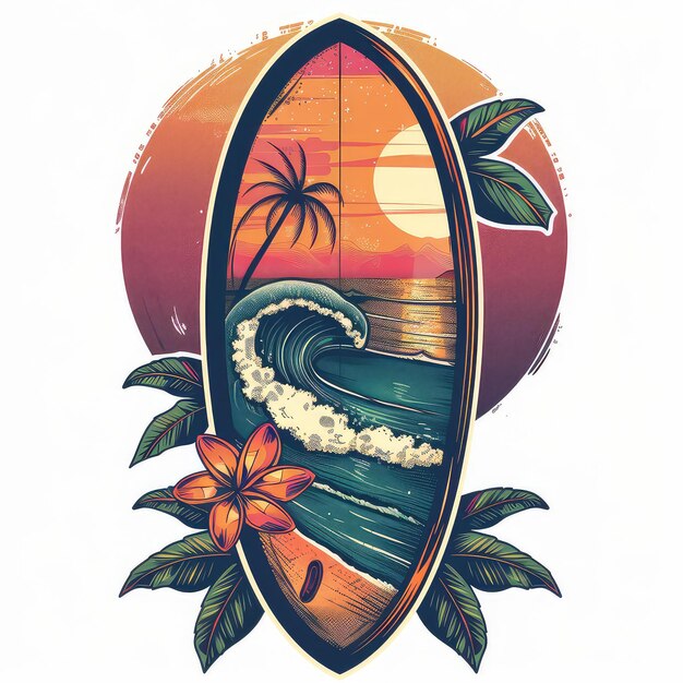 Ilustración de la tabla de surf vectorial de Wave Rider