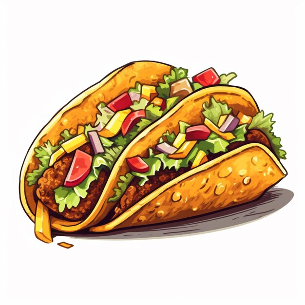 ilustración de un taco con carne ai generativa