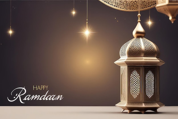 Foto ilustración de una tarjeta de felicitación de ramadán