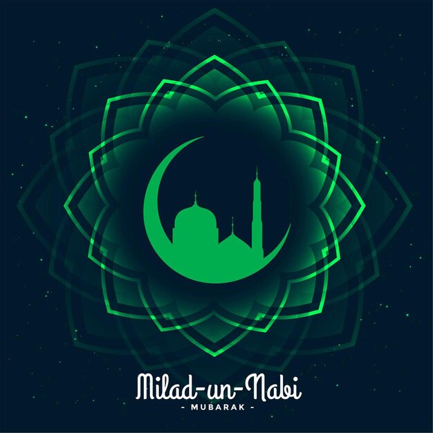 Ilustración de la tarjeta del festival eid milad un nabi