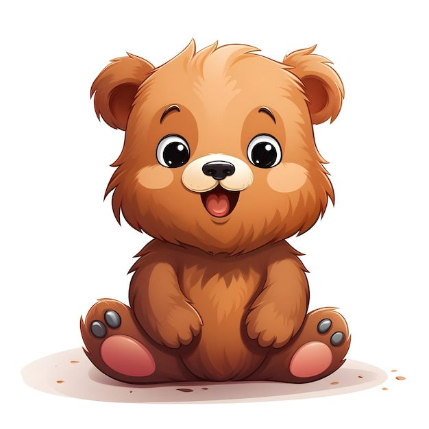 Ilustración de tarjeta flash de oso de dibujos animados lindo