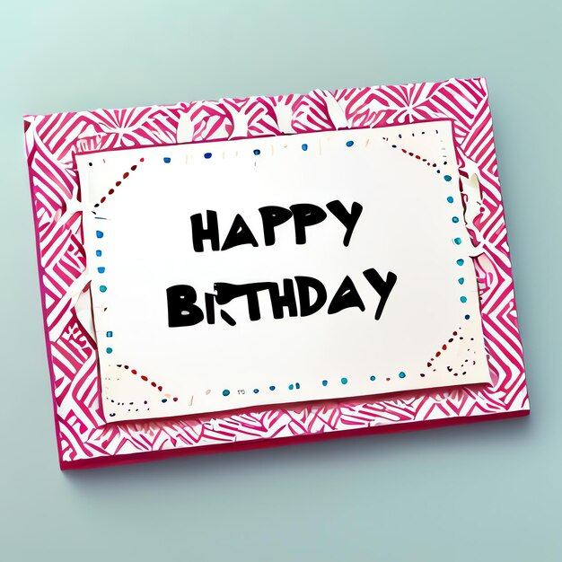 Foto ilustración de una tarjeta con el texto feliz cumpleaños hito