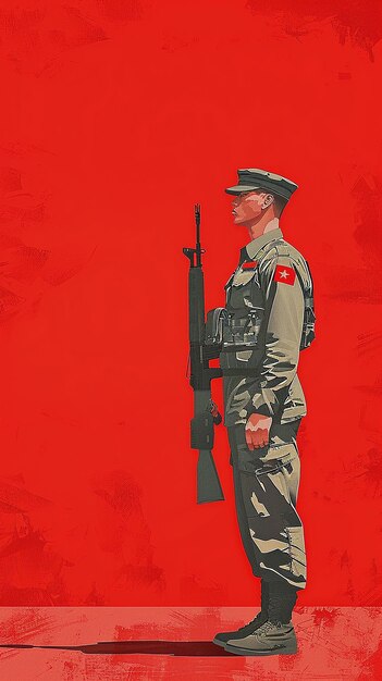 Ilustración de tarjetas postales planas del orgullo del ejército