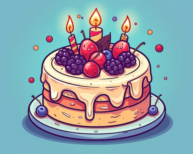 Ilustración de tarta de cumpleaños