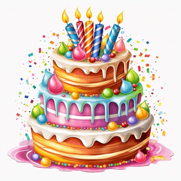 Ilustración de tarta de cumpleaños