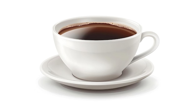 Ilustración de una taza de café blanco con café negro