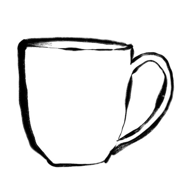 Ilustración de una taza de café con pegatina png de una bebida de fondo transparente