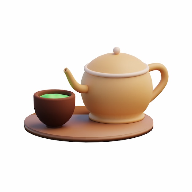 Ilustración de té 3D