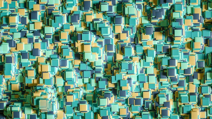 Foto ilustración de tecnología de alta tecnología, geometría, cubo, abstracción