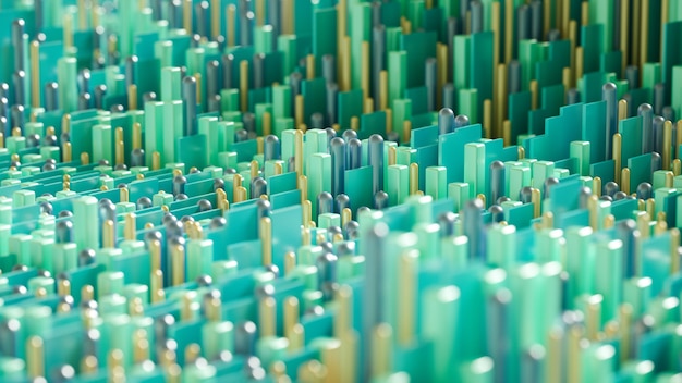 Ilustración de tecnología de alta tecnología, geometría, cubo, abstracción