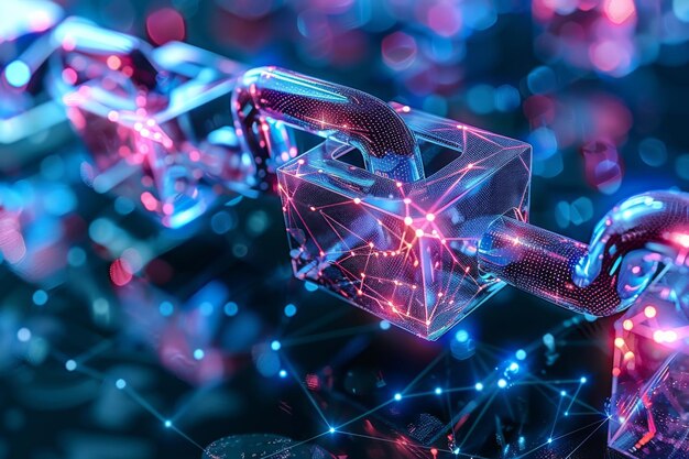 Ilustración de la tecnología blockchain creada con IA generativa