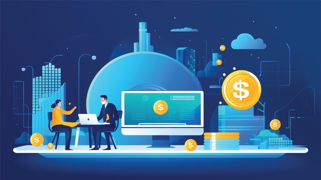 Foto ilustración de tecnología financiera