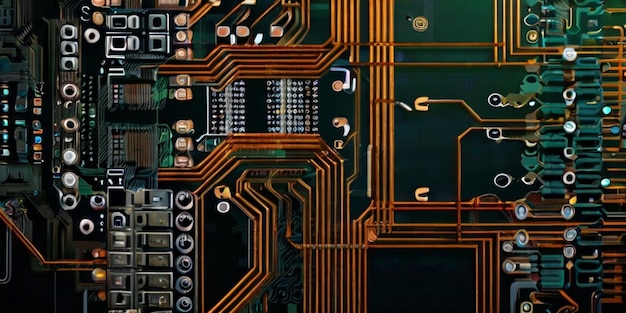 Ilustración de la tecnología de fondo de las placas de circuitos vectoriales