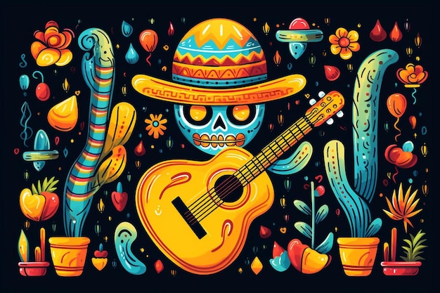 Ilustración del tema de la fiesta Dibujo de imagen