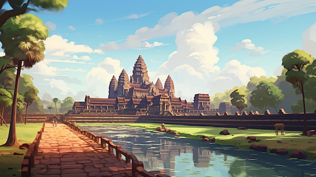 Ilustración del templo de Angkor