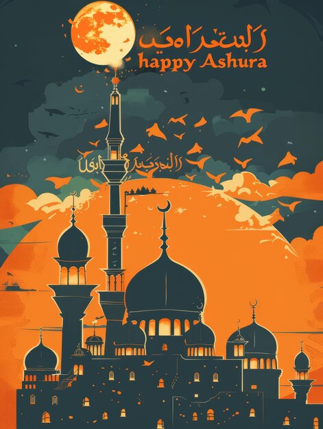 Ilustración con texto para conmemorar el Día de Ashura