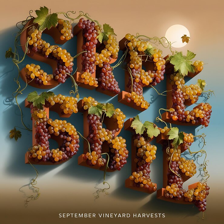 Foto ilustración de texto para el tema eventos en septiembre con un fondo limpio y colores brillantes