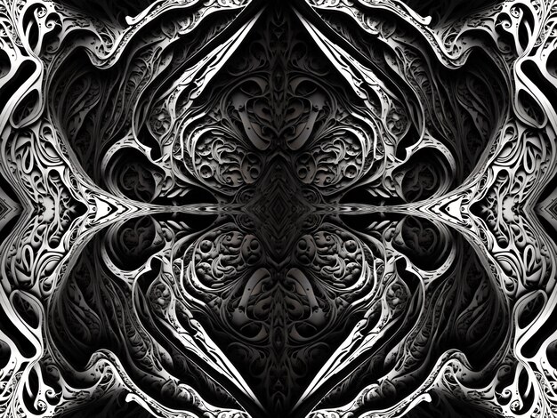 Ilustración de textura de líneas metálicas simétricas de cromo fractal