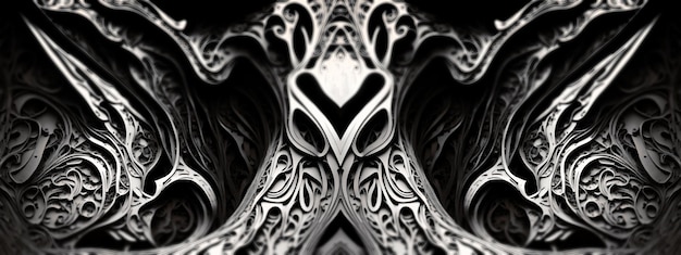 Ilustración de textura de líneas metálicas simétricas de cromo fractal