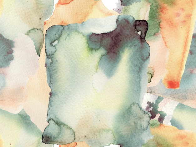 Ilustración de textura vintage. Diseño geométrico de tela de acuarela. Azulejo fluido sin costuras. Acuarela de patrones sin fisuras. Fondo de textura abstracta. Papel psicodélico. Verde y rojo
