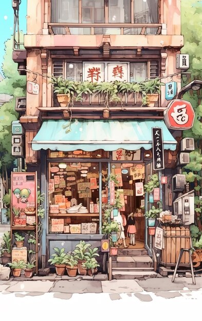 Ilustración de una tienda