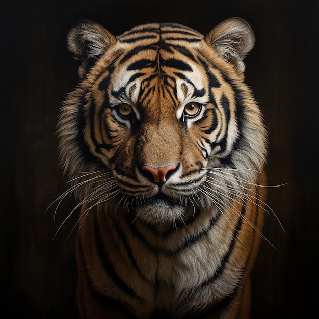 Ilustración del tigre que mira hacia adelante