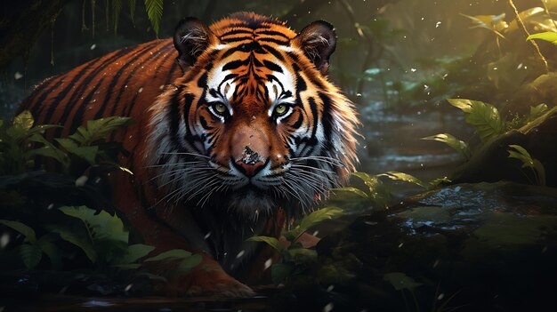 Ilustración del tigre salvaje