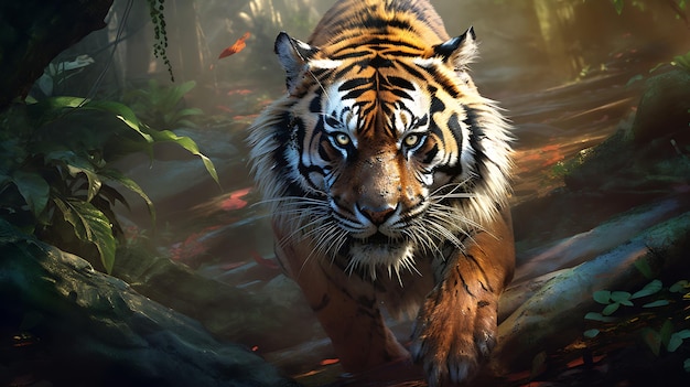 Ilustración del tigre salvaje