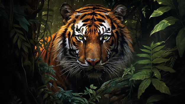 Ilustración del tigre salvaje