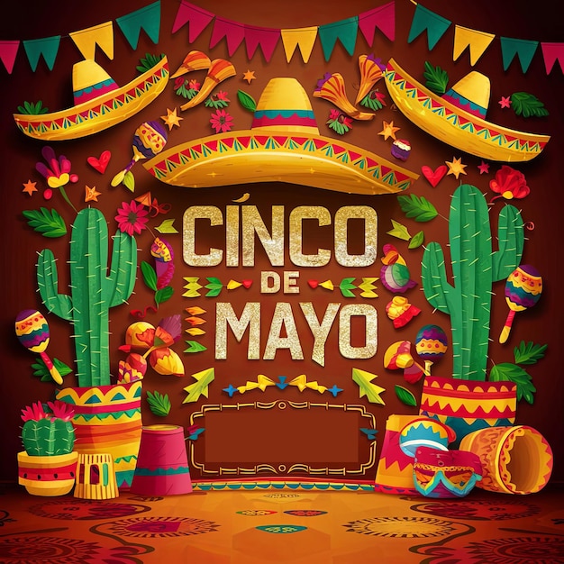 Ilustración de tipografía para el Festival del Cinco de Mayo