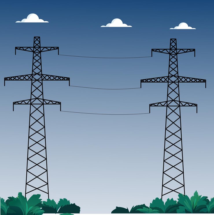 Ilustración de las torres eléctricas