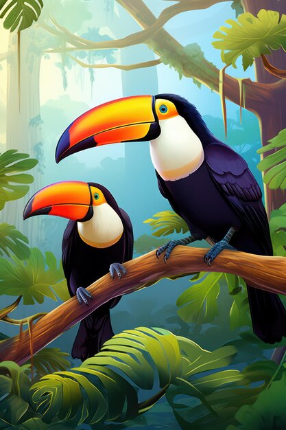 Ilustración de toucán toucanets toucán dibujos animados toucán vector toucán