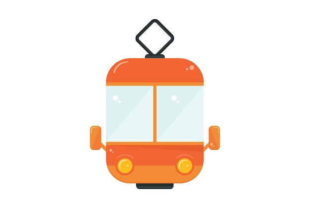 Ilustración de tranvía icono de color símbolo de transporte detallado arte de signo de forma de vehículo