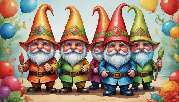 Ilustración de los tres gnomos del Cinco de Mayo