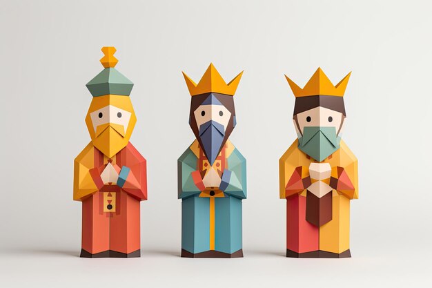Foto ilustración de los tres hombres sabios tradición cristiana en la navidad generativo ai