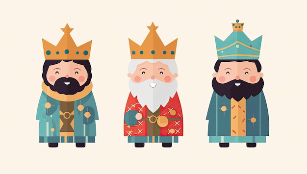 Ilustración de los tres hombres sabios Tradición cristiana en la Navidad IA generativa