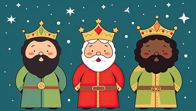 Foto ilustración de los tres hombres sabios tradición cristiana en la navidad ia generativa