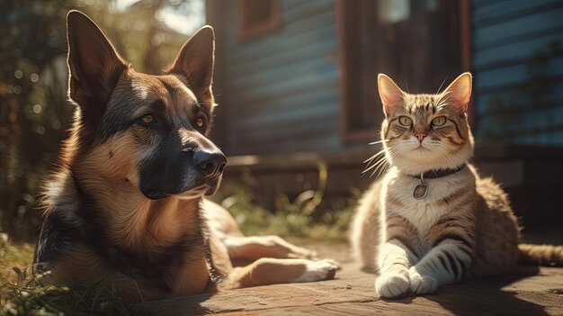 Ilustración de la unión de perros y gatos.