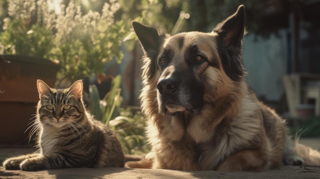 Ilustración de la unión de perros y gatos.