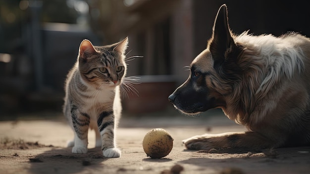 Ilustración de la unión de perros y gatos.