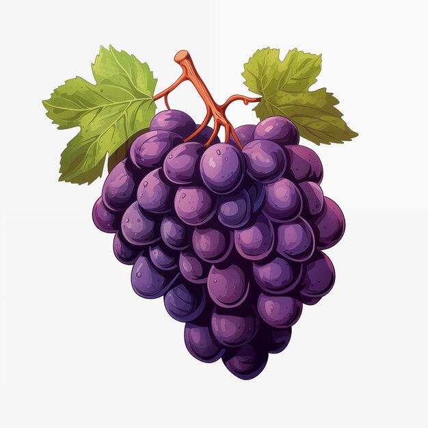 Ilustración de uvas frescas dibujada a mano