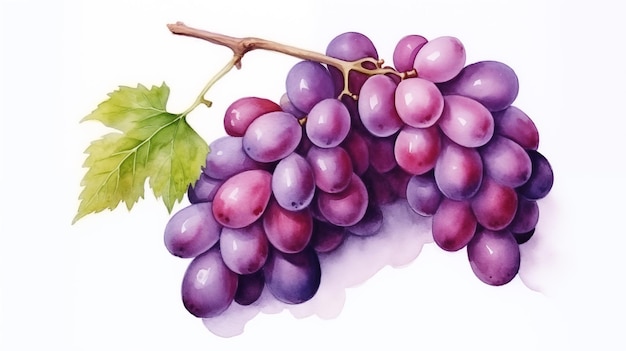 Ilustración de uvas frescas dibujada a mano