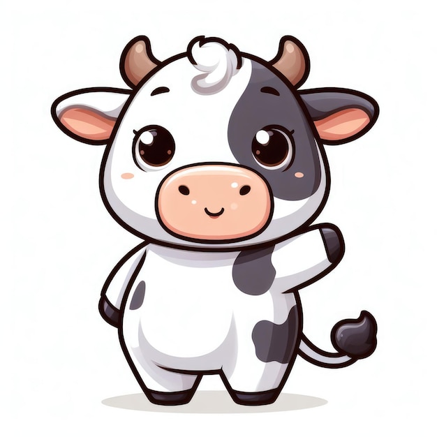 ilustración de vaca vectorial en blanco