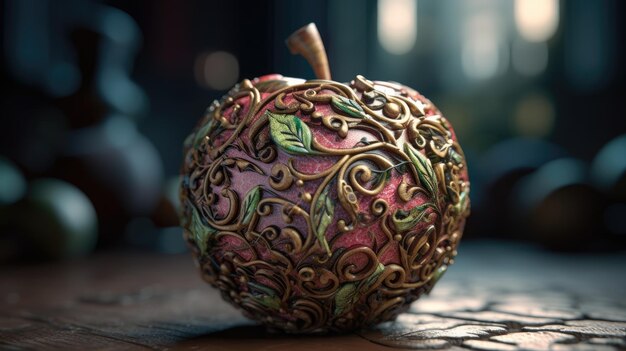 Foto ilustración de varias manzanas en 3d con varios diseños realistas en 3d.