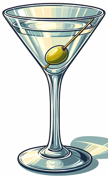 Foto ilustración de un vaso de martini limpio y simple
