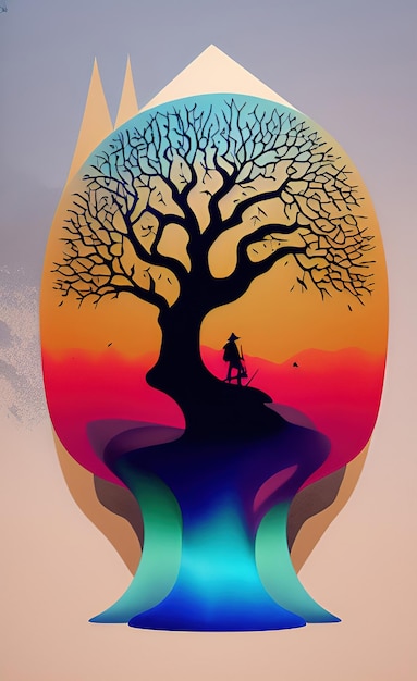 Ilustración de vector abstracto de árbol