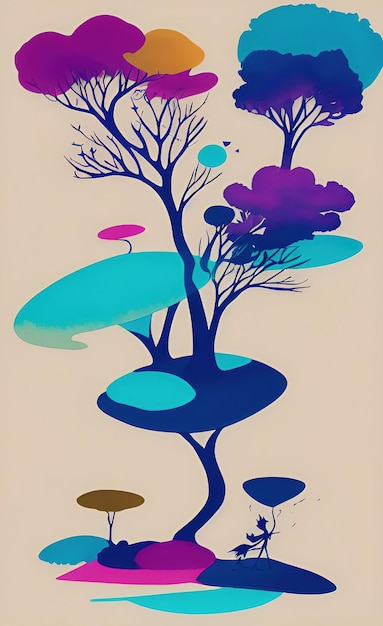 Ilustración de vector abstracto de árbol