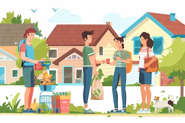 Ilustración de un vector de atención comunitaria
